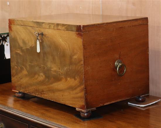 A Victorian mahogany deed box W.50cm